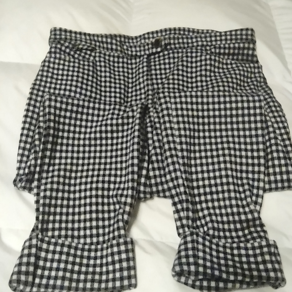 Checkered Black and White Women's Pants